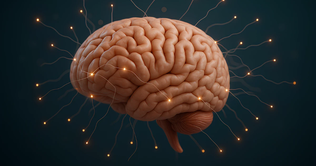 3D illustration of a human brain with glowing neural connections, symbolizing how your brain works and processes information.